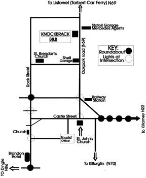 Knockbrack B&B, 
Oakpark Road, 
Tralee, 
Co. Kerry,
Irlanda